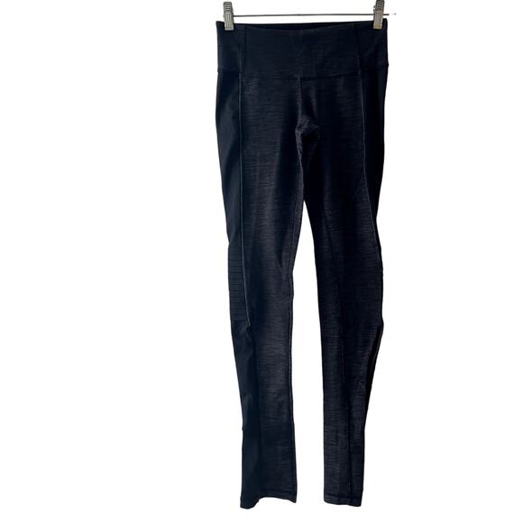 Lululemon Size 4 Black Gray Leggings Secret Pocket Excellent Condition - Picture 1 of 6